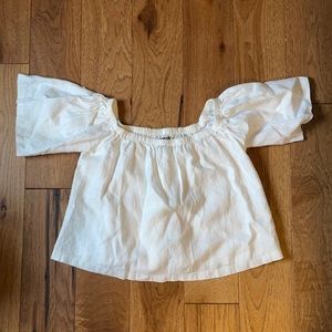 Reformation off the shoulder linen shirt - size xs
